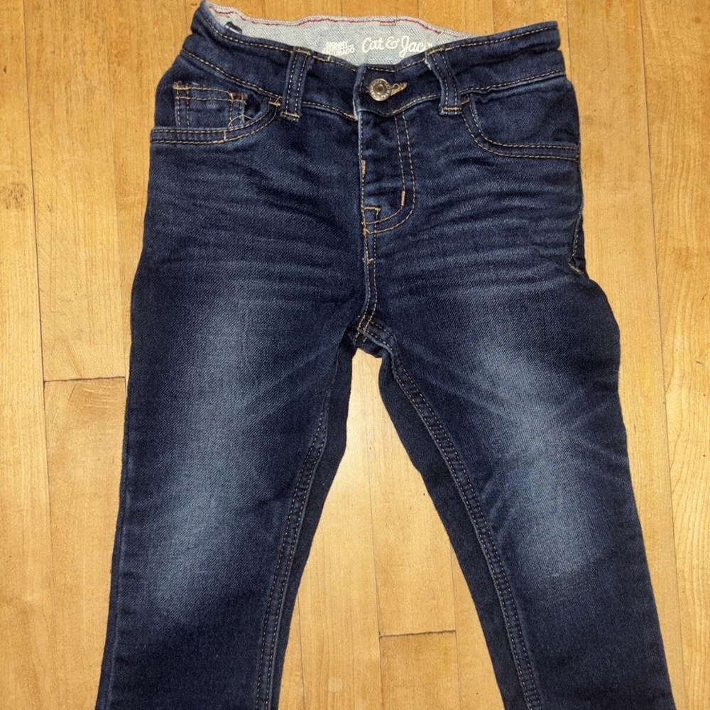 Cat & and Jack 2T Dark Denim Skinny Jeans Adjustable Waist